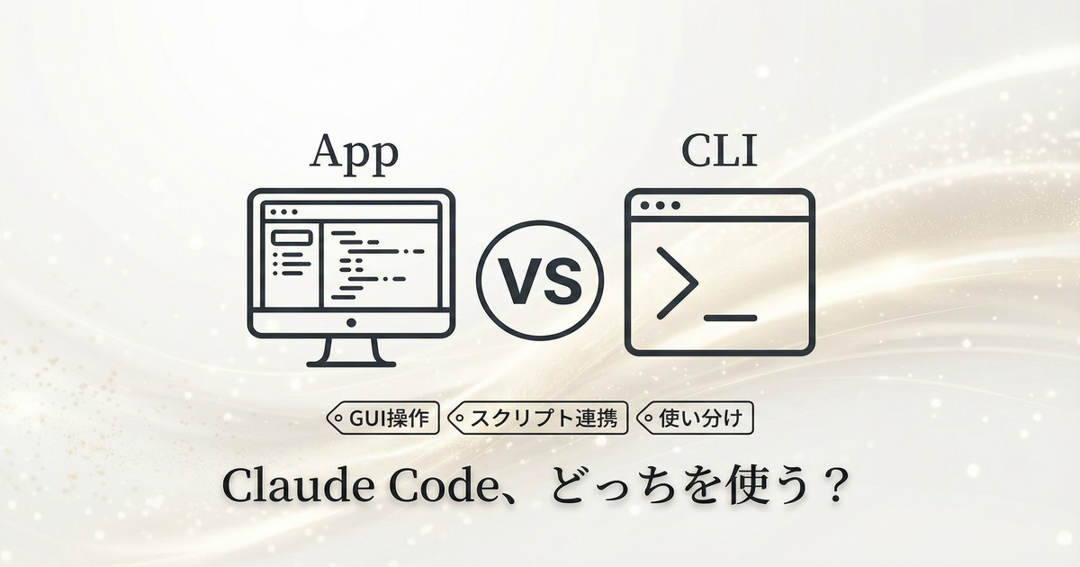 Claude Codeのアプリ版とCLI版、どっちを使うべき？