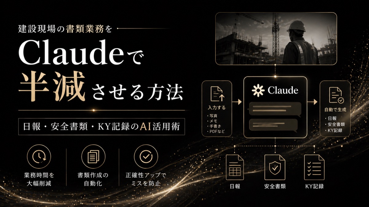 建設現場の書類業務をClaudeで半減させる方法 ― 日報・安全書類・KY記録のAI活用術