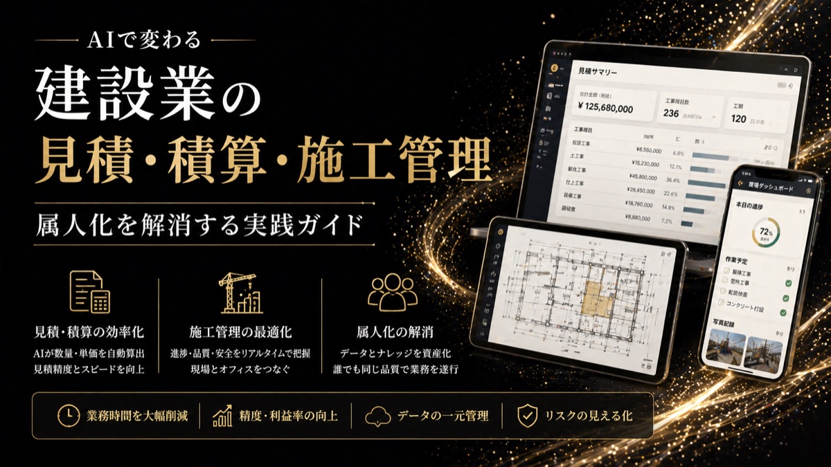 AIで変わる建設業の見積・積算・施工管理 ― 属人化を解消する実践ガイド