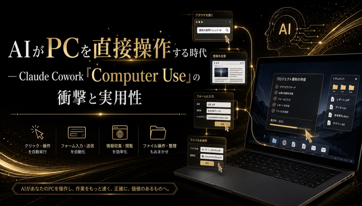 AIがPCを直接操作する時代 ― Claude Cowork「Computer Use」の衝撃と実用性