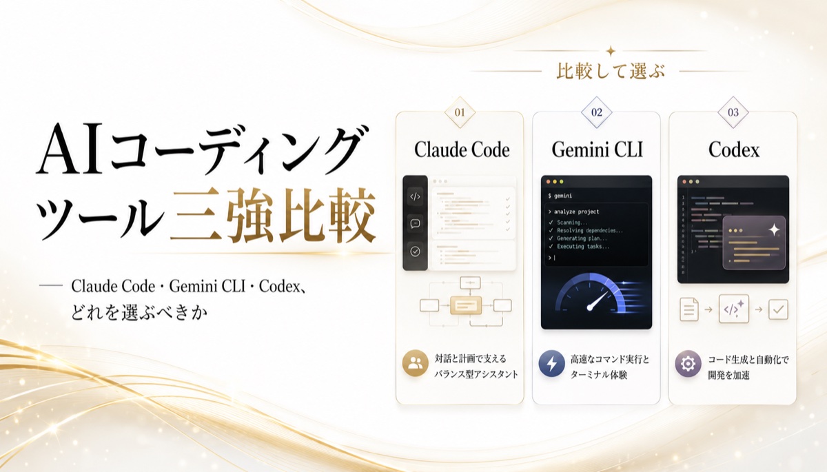 AIコーディングツール三強比較 ― Claude Code・Gemini CLI・Codex、どれを選ぶべきか