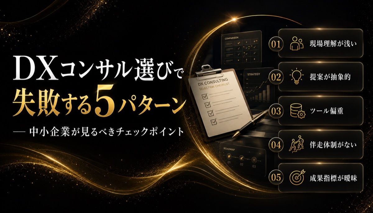 DXコンサル選びで失敗する5パターン ― 中小企業が見るべきチェックポイント