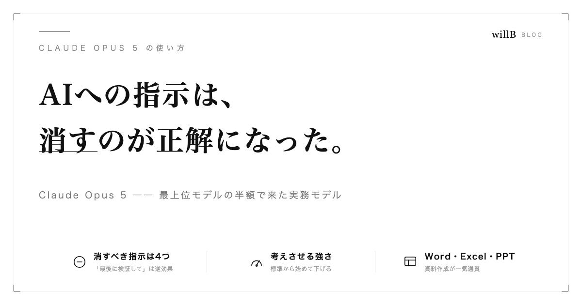 Claude Opus 5の使い方と料金 ― 指示は「消す」のが正解に